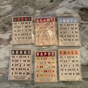 Scrapbooking emblishments. Jenni Bowlin bingo cards